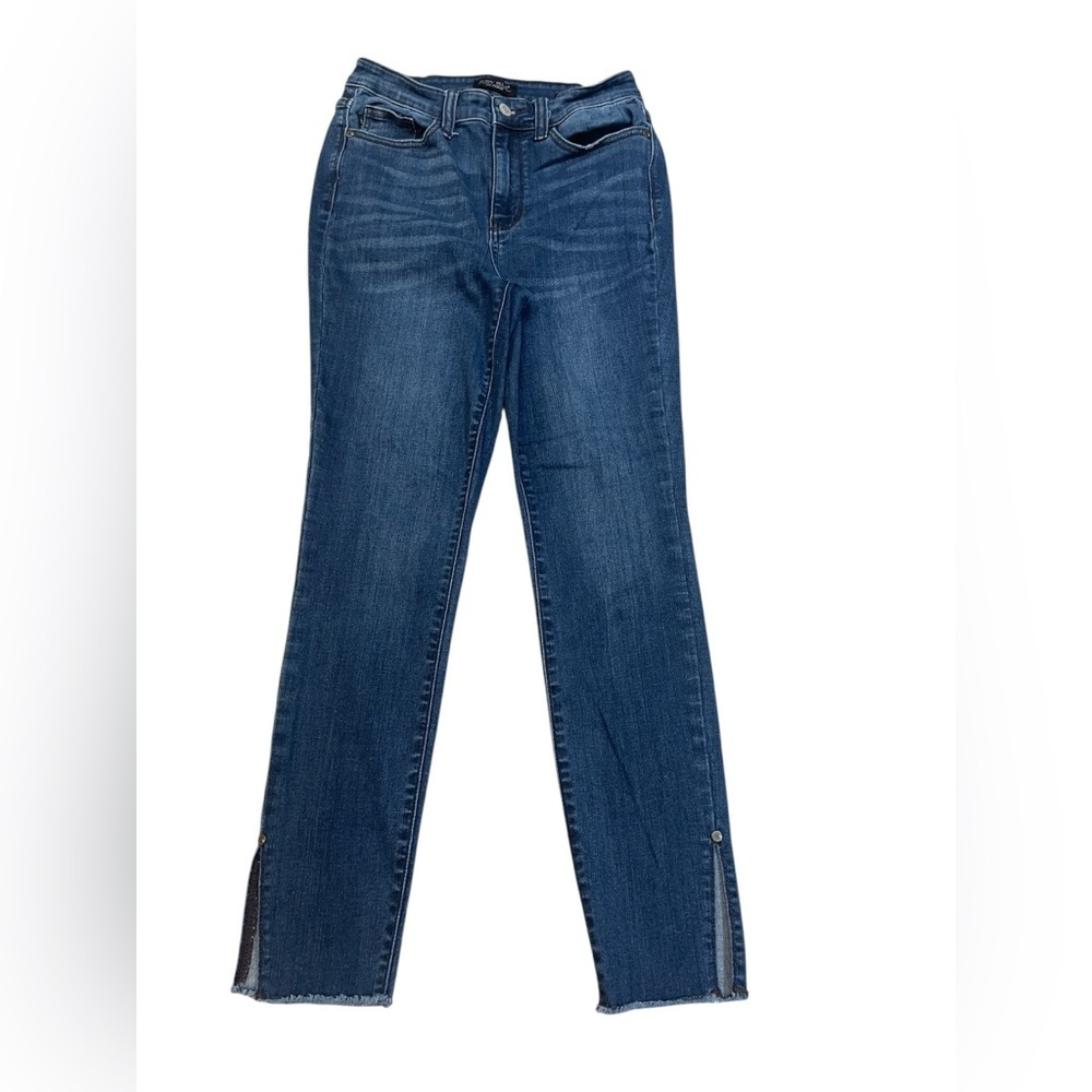 Judy Blue Skinny Fit High Rise Side Slit Cropped Stretch Jeans Womens size 5/27